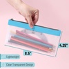image:imageMr Pen Clear Pencil Pouch 850x425 3 Pack Durable TPU Material  Medium WaterResistant Pencil Bags with Smooth Zipper Multipurpose Clear Pouch for Stationery School OfficeBlue Shades