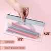 image:imageMr Pen Clear Pencil Pouch 850x425 3 Pack Durable TPU Material  Medium WaterResistant Pencil Bags with Smooth Zipper Multipurpose Clear Pouch for Stationery School OfficeEarth Tone