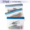 image:imageMr Pen Clear Pencil Pouch 850x425 3 Pack Durable TPU Material  Medium WaterResistant Pencil Bags with Smooth Zipper Multipurpose Clear Pouch for Stationery School OfficeBlue Shades