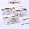 image:imageMr Pen Clear Pencil Pouch 850x425 3 Pack Durable TPU Material  Medium WaterResistant Pencil Bags with Smooth Zipper Multipurpose Clear Pouch for Stationery School OfficeDusty Rose