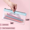 image:imageMr Pen Clear Pencil Pouch 850x425 3 Pack Durable TPU Material  Medium WaterResistant Pencil Bags with Smooth Zipper Multipurpose Clear Pouch for Stationery School OfficeSoft Pastel