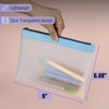 image:imageMr Pen Clear Pencil Pouch 850x425 3 Pack Durable TPU Material  Medium WaterResistant Pencil Bags with Smooth Zipper Multipurpose Clear Pouch for Stationery School OfficeBlue Shades