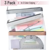 image:imageMr Pen Clear Pencil Pouch 850x425 3 Pack Durable TPU Material  Medium WaterResistant Pencil Bags with Smooth Zipper Multipurpose Clear Pouch for Stationery School OfficeDusty Rose