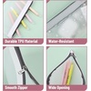 image:imageMr Pen Clear Pencil Pouch 850x425 3 Pack Durable TPU Material  Medium WaterResistant Pencil Bags with Smooth Zipper Multipurpose Clear Pouch for Stationery School OfficeDusty Rose