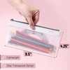 image:imageMr Pen Clear Pencil Pouch 850x425 3 Pack Durable TPU Material  Medium WaterResistant Pencil Bags with Smooth Zipper Multipurpose Clear Pouch for Stationery School OfficeDusty Rose