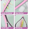 image:imageMr Pen Clear Pencil Pouch 850x425 3 Pack Durable TPU Material  Medium WaterResistant Pencil Bags with Smooth Zipper Multipurpose Clear Pouch for Stationery School OfficePink Shades