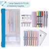 image:imageMr Pen Clear Pencil Pouch 850x425 3 Pack Durable TPU Material  Medium WaterResistant Pencil Bags with Smooth Zipper Multipurpose Clear Pouch for Stationery School OfficeBlue Shades