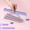 image:imageMr Pen Clear Pencil Pouch 850x425 3 Pack Durable TPU Material  Medium WaterResistant Pencil Bags with Smooth Zipper Multipurpose Clear Pouch for Stationery School OfficePink Shades