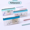 image:imageMr Pen Clear Pencil Pouch 850x425 3 Pack Durable TPU Material  Medium WaterResistant Pencil Bags with Smooth Zipper Multipurpose Clear Pouch for Stationery School OfficeBlue Shades