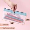 image:imageMr Pen Clear Pencil Pouch 850x425 3 Pack Durable TPU Material  Medium WaterResistant Pencil Bags with Smooth Zipper Multipurpose Clear Pouch for Stationery School OfficeEarthy