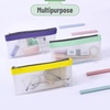 image:imageMr Pen Clear Pencil Pouch 850x425 3 Pack Durable TPU Material  Medium WaterResistant Pencil Bags with Smooth Zipper Multipurpose Clear Pouch for Stationery School OfficeMorandi