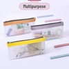 image:imageMr Pen Clear Pencil Pouch 850x425 3 Pack Durable TPU Material  Medium WaterResistant Pencil Bags with Smooth Zipper Multipurpose Clear Pouch for Stationery School OfficeSunset