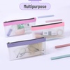 image:imageMr Pen Clear Pencil Pouch 850x425 3 Pack Durable TPU Material  Medium WaterResistant Pencil Bags with Smooth Zipper Multipurpose Clear Pouch for Stationery School OfficePink Shades