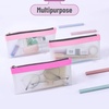 image:imageMr Pen Clear Pencil Pouch 850x425 3 Pack Durable TPU Material  Medium WaterResistant Pencil Bags with Smooth Zipper Multipurpose Clear Pouch for Stationery School OfficePink Shades