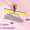 image:imageMr Pen Clear Pencil Pouch 850x425 3 Pack Durable TPU Material  Medium WaterResistant Pencil Bags with Smooth Zipper Multipurpose Clear Pouch for Stationery School OfficeCandy