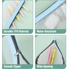 image:imageMr Pen Clear Pencil Pouch 850x425 3 Pack Durable TPU Material  Medium WaterResistant Pencil Bags with Smooth Zipper Multipurpose Clear Pouch for Stationery School OfficePastel