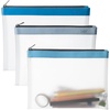 image:imageMr Pen Clear Pencil Pouch 850x425 3 Pack Durable TPU Material  Medium WaterResistant Pencil Bags with Smooth Zipper Multipurpose Clear Pouch for Stationery School OfficeBlue Shades