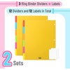 image:imageMr Pen Dividers for 3 Ring Binder 2 Sets 6 PackSet 12 pcs  Letter Size Binder Dividers with Tabs for Student Teacher Office Home OrganizersBright