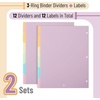 image:imageMr Pen Dividers for 3 Ring Binder 2 Sets 6 PackSet 12 pcs  Letter Size Binder Dividers with Tabs for Student Teacher Office Home OrganizersPastel