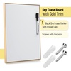 image:imageMr Pen Dry Erase Board 14 x 11 with a Black Dry Erase Marker  Aluminum Frame Gold Magnetic Small Mini White Board for Students Fridge Wall Locker Includes Double Sided TapesGold