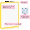image:imageMr Pen Dry Erase Board 14 x 11 with a Black Dry Erase Marker  Green Frame Small Mini White Board for Students Fridge Wall Locker Includes Double Sided TapesYellow