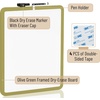 image:imageMr Pen Dry Erase Board 14 x 11 with a Black Dry Erase Marker  Green Frame Small Mini White Board for Students Fridge Wall Locker Includes Double Sided TapesOlive Green