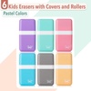 image:imageMr Pen Eraser with Cover and Roller 6 Pack Animal Theme  Cute Erasers for KidsB Pastel Colors