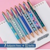image:imageMr Pen Fancy Pens for Women 7 Pack Black Ink Ballpoint 10 Refills  10mm Glitter Cute Pens for Journaling Sparkly Fancy Pen for Writing Women amp Girls School Gifts College StudentsAzure Elegance