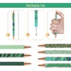 image:imageMr Pen Fancy Pens for Women 7 Pack Black Ink Ballpoint 10 Refills  10mm Glitter Cute Pens for Journaling Sparkly Fancy Pen for Writing Women amp Girls School Gifts College StudentsEmerald Enchantment