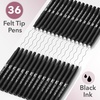image:imageMr Pen Felt Tip Pens 36 Pack 07 mm Green Felt Tip Pens Bulk Fast Dry  No Smear Planner Markers for Underlining Writing Drawing Journaling SuppliesBlack