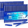 image:imageMr Pen Felt Tip Pens 36 Pack 07 mm Green Felt Tip Pens Bulk Fast Dry  No Smear Planner Markers for Underlining Writing Drawing Journaling SuppliesBlue