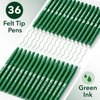 image:imageMr Pen Felt Tip Pens 36 Pack 07 mm Green Felt Tip Pens Bulk Fast Dry  No Smear Planner Markers for Underlining Writing Drawing Journaling SuppliesGreen