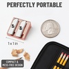 image:imageMr Pen Handheld Metal Pencil Sharpener 6 Pack  2Hole Dual Size Standard amp Jumbo Rose Gold Metal Manual Pencil Sharpeners for Graphite amp Colored Pencils School OfficeRose Gold