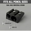 image:imageMr Pen Handheld Metal Pencil Sharpener 6 Pack  2Hole Dual Size Standard amp Jumbo Rose Gold Metal Manual Pencil Sharpeners for Graphite amp Colored Pencils School OfficeBlack