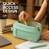 image:imageMr Pen High Capacity Pencil Case Large Pencil Pouch with 3 Compartments and 2 Pockets Large Pencil Bag with Smooth Zipper Cute Pencil Case Pouch Organizer School Supplies for TeensMint Green