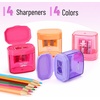 image:imageMr Pen Manual Pencil Sharpener 6 Pack Colorful Dual Holes  Compatible with Standard and Jumbo Pencils Snapon Lid Colored Handheld Pencil Sharpener for Artists ClassroomCandy Bloom