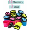 image:imageMr Pen Manual Pencil Sharpeners 12 Pack Colorful Bulk Portable Handheld Pencil Sharpeners with SnapOn Lid for Kids School Office Home Adults Students Class