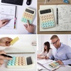 image:imageMr Pen Mechanical Switch Calculator 12 Digit Large LCD Display  Colorful with Big Buttons Mechanical Switch Calculator for Home School OfficeCreamy Citrus