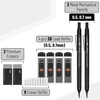 image:imageMr Pen Metal Mechanical Pencil Set with Lead Refills amp Erasers 2 Pack  2 Sizes 05 amp 07mm 4x Tubes 2B Lead Refill 2x Erasers for School Supplies Note Taking Drawing Fathers Day Gift
