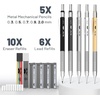 image:imageMr Pen Metal Mechanical Pencil Set with Lead Refills amp Erasers 5 Pack  5 Sizes 03 05 07 09 amp 2mm 6x Tubes HB Lead Refills for School Supplies Note Taking Drawing Fathers Day Gift
