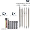 image:imageMr Pen Metal Mechanical Pencil Set with Lead and Eraser Refills 5 Sizes  03 05 07 09 2mm Drafting Sketching Architecture Drawing Mechanical Pencils Metal Mechanical Pencils