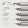 image:imageMr Pen Metal Mechanical Pencil in Leather Case 5 Pack 5 Sizes 03 05  07 09 amp 2mm 6x Tubes Lead Refill Erasers amp Sharpener for School Supplies Note Taking Drawing Fathers Day Gift