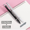 image:imageMr Pen Metal Retractable Gel Pens 2 Pack Black Ink 2 Refills  Fine Point 07 mm Fast Dry Smooth Writing Cute Pens for Drawing Writing Planner and School Supplies