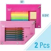 image:imageMr Pen Pencil Pouch for 3 Ring Binder 2 Pack 10x675 Smooth Zipper  Clear Window Large Capacity Pencil Case with 3 Reinforced Grommets for School Office Supplies Storage