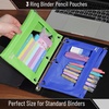 image:imageMr Pen Pencil Pouch for 3 Ring Binder 5 Pack 10x7 Smooth Zipper  Clear Window Large Capacity Pencil Case with 3 Reinforced Grommets for School Office Supplies StorageDark Blue and Green
