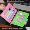 image:imageMr Pen Pencil Pouch for 3 Ring Binder 5 Pack 10x7 Smooth Zipper  Clear Window Large Capacity Pencil Case with 3 Reinforced Grommets for School Office Supplies StoragePink and Green