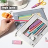 image:imageMr Pen Pencil Pouch for 3 Ring Binder 5 Pack 10x7 Smooth Zipper  Clear Window Large Capacity Pencil Case with 3 Reinforced Grommets for School Office Supplies StorageGrey and Beige