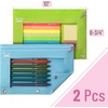 image:imageMr Pen Pencil Pouch for 3 Ring Binder 5 Pack 10x7 Smooth Zipper  Clear Window Large Capacity Pencil Case with 3 Reinforced Grommets for School Office Supplies StorageLight Blue and Light Green