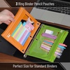 image:imageMr Pen Pencil Pouch for 3 Ring Binder 5 Pack 10x7 Smooth Zipper  Clear Window Large Capacity Pencil Case with 3 Reinforced Grommets for School Office Supplies StorageGreen and Orange