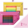 image:imageMr Pen Pencil Pouch for 3 Ring Binder 5 Pack 10x7 Smooth Zipper  Clear Window Large Capacity Pencil Case with 3 Reinforced Grommets for School Office Supplies StoragePink and Yellow
